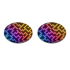 Abstract Small Block Pattern Cufflinks (oval) by BangZart
