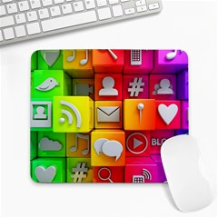 Colorful 3d Social Media Large Mousepads by BangZart