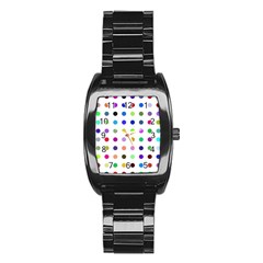 Circle Pattern Stainless Steel Barrel Watch by BangZart