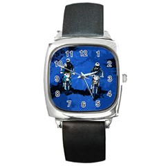 Motorsport  Square Metal Watch by Valentinaart