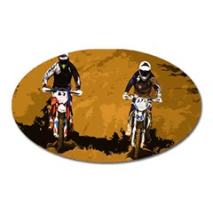 Motorsport  Oval Magnet by Valentinaart