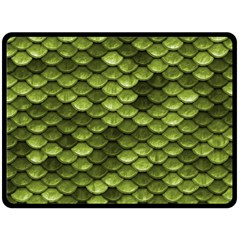 Green Mermaid Scales   Double Sided Fleece Blanket (large)  by paulaoliveiradesign