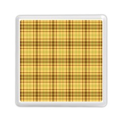Plaid Yellow Fabric Texture Pattern Memory Card Reader (square)  by paulaoliveiradesign