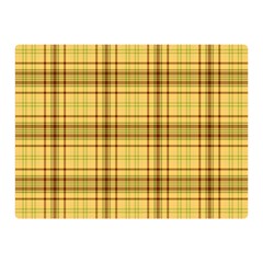 Plaid Yellow Fabric Texture Pattern Double Sided Flano Blanket (mini)  by paulaoliveiradesign