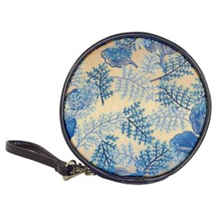 Fabric Embroidery Blue Texture Classic 20-cd Wallets by paulaoliveiradesign