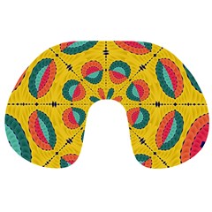 Textured Tropical Mandala Travel Neck Pillows by linceazul