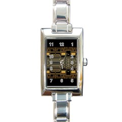 Board Digitization Circuits Rectangle Italian Charm Watch by Nexatart