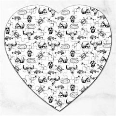 Skeleton Pattern Jigsaw Puzzle (heart) by Valentinaart