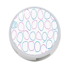 Circles Featured Pink Blue 4-port Usb Hub (one Side) by Mariart