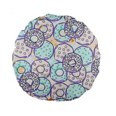 Donuts Pattern Standard 15  Premium Round Cushions by ValentinaDesign