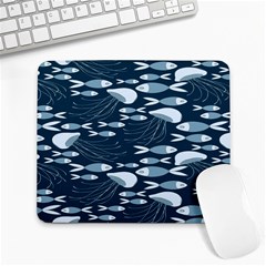 Jellyfish Fish Cartoon Sea Seaworld Large Mousepads by Mariart