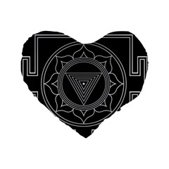 Kali Yantra Inverted Standard 16  Premium Heart Shape Cushions by Mariart