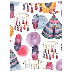 Boho Tribal Watercolor White Pattern Back Support Cushion by paulaoliveiradesign