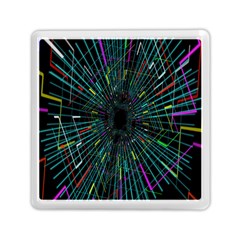 Colorful Geometric Electrical Line Block Grid Zooming Movement Memory Card Reader (square)  by Mariart