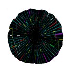 Colorful Geometric Electrical Line Block Grid Zooming Movement Standard 15  Premium Round Cushions Back