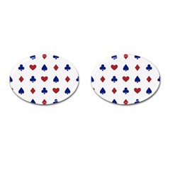 Playing Cards Hearts Diamonds Cufflinks (oval) by Mariart