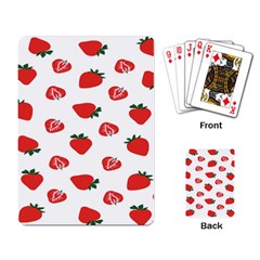 Red Fruit Strawberry Pattern Playing Card by Mariart