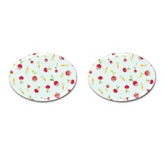 Root Vegetables Pattern Carrots Cufflinks (oval) by Mariart