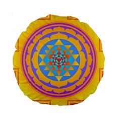 Triangle Orange Pink Standard 15  Premium Round Cushions by Mariart