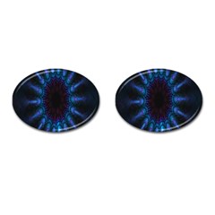 Exploding Flower Tunnel Nature Amazing Beauty Animation Blue Purple Cufflinks (oval) by Mariart