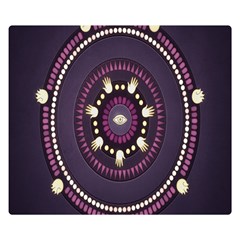 Mandalarium Hires Hand Eye Purple Double Sided Flano Blanket (small)  by Mariart