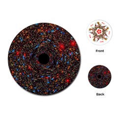 Space Star Light Black Hole Playing Cards (round)  by Mariart