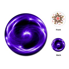 Purple Black Star Neon Light Space Galaxy Playing Cards (round)  by Mariart