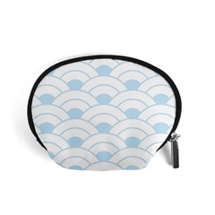 Blue,white,shell,pattern Accessory Pouches (small)  by NouveauDesign