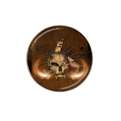 Awesome Skull With Rat On Vintage Background Hat Clip Ball Marker by FantasyWorld7