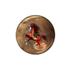 Awesome Horse  With Skull In Red Colors Hat Clip Ball Marker by FantasyWorld7