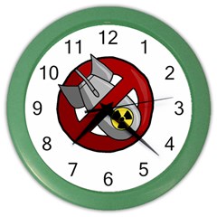 No Nuclear Weapons Color Wall Clocks by Valentinaart