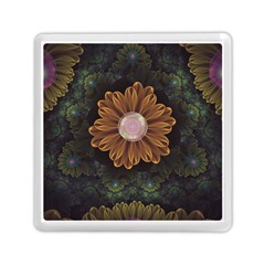Abloom In Autumn Leaves With Faded Fractal Flowers Memory Card Reader (square)  by jayaprime