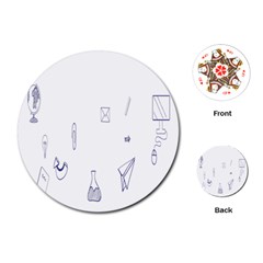 Formulas Laboratories Formulas Mathematics Chemistry Blue Playing Cards (round)  by Mariart