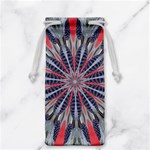 Red White Blue Kaleidoscopic Star Flower Design Jewelry Bag Back