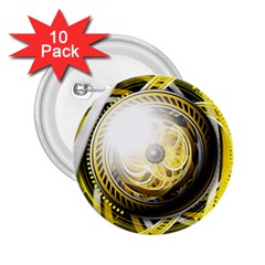 Incredible Eye Of A Yellow Construction Robot 2 25  Buttons (10 Pack)  by jayaprime