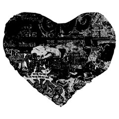 Graffiti Large 19  Premium Flano Heart Shape Cushions by ValentinaDesign