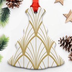 Art Deco, Beautiful,fan Pattern, Gold,white,vintage,1920 Era, Elegant,chic,vintage Christmas Tree Ornament (two Sides) by NouveauDesign