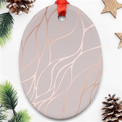 Rose Gold, Wave,beautiful,feminine,chic,elegant,metallic,modren,wedding,pink,trendy Ornament (oval) by NouveauDesign