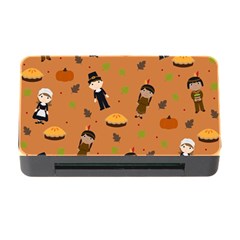 Pilgrims And Indians Pattern - Thanksgiving Memory Card Reader With Cf by Valentinaart