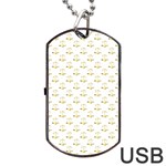 Gold Scales Of Justice on White Repeat Pattern All Over Print Dog Tag USB Flash (Two Sides) Back
