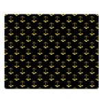 Gold Scales Of Justice on Black Repeat Pattern All Over Print  Double Sided Flano Blanket (Large)  80 x60  Blanket Front