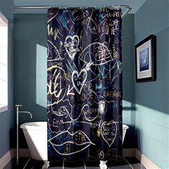 Graffiti Chalkboard Blackboard Love Shower Curtain 36  X 72  (stall)  by Celenk