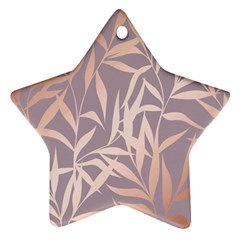 Rose Gold, Asian,leaf,pattern,bamboo Trees, Beauty, Pink,metallic,feminine,elegant,chic,modern,wedding Star Ornament (two Sides) by NouveauDesign