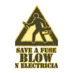 Save A Fuse Blow An Electrician Shower Curtain 48  X 72  (small)  by FunnyShirtsAndStuff