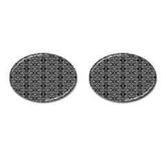 Black And White Ethnic Pattern Cufflinks (oval) by dflcprints