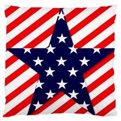 Patriotic Usa Stars Stripes Red Large Flano Cushion Case (two Sides) by Celenk