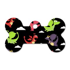 Cute Flying Dragons Dog Tag Bone (two Sides) by Bigfootshirtshop