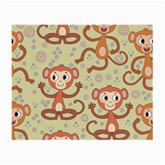 Cute Cartoon Monkeys Pattern Small Glasses Cloth (2-side) by Bigfootshirtshop