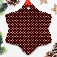 Sexy Red And Black Polka Dot Ornament (snowflake) by PodArtist