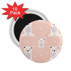 Cute Polar Bear Pattern 2 25  Magnets (10 Pack)  by Bigfootshirtshop